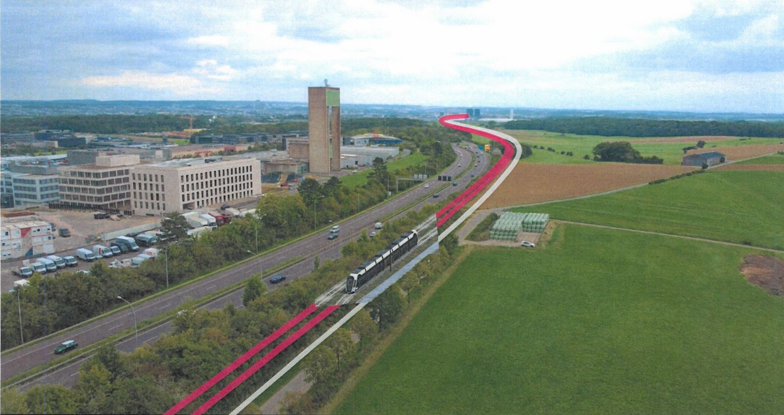Le tram rapide à Leudelange dès 2028