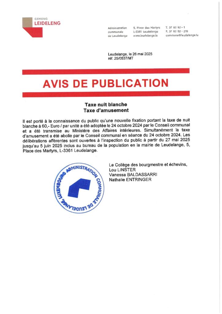 Taxe nuit blanche