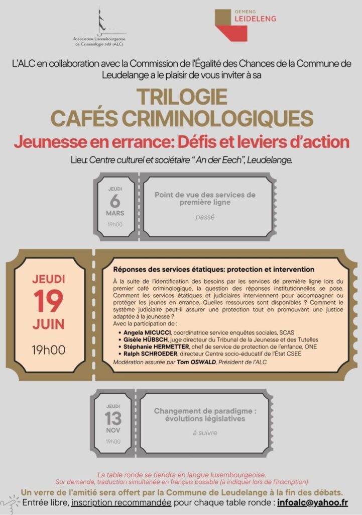 Trilogie “Café criminologiques”