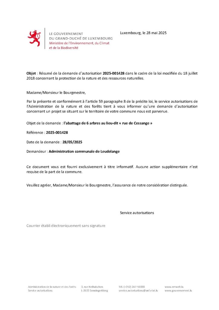 Abattage six arbres