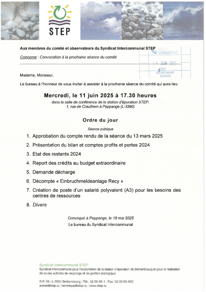 Réunion comité STEP