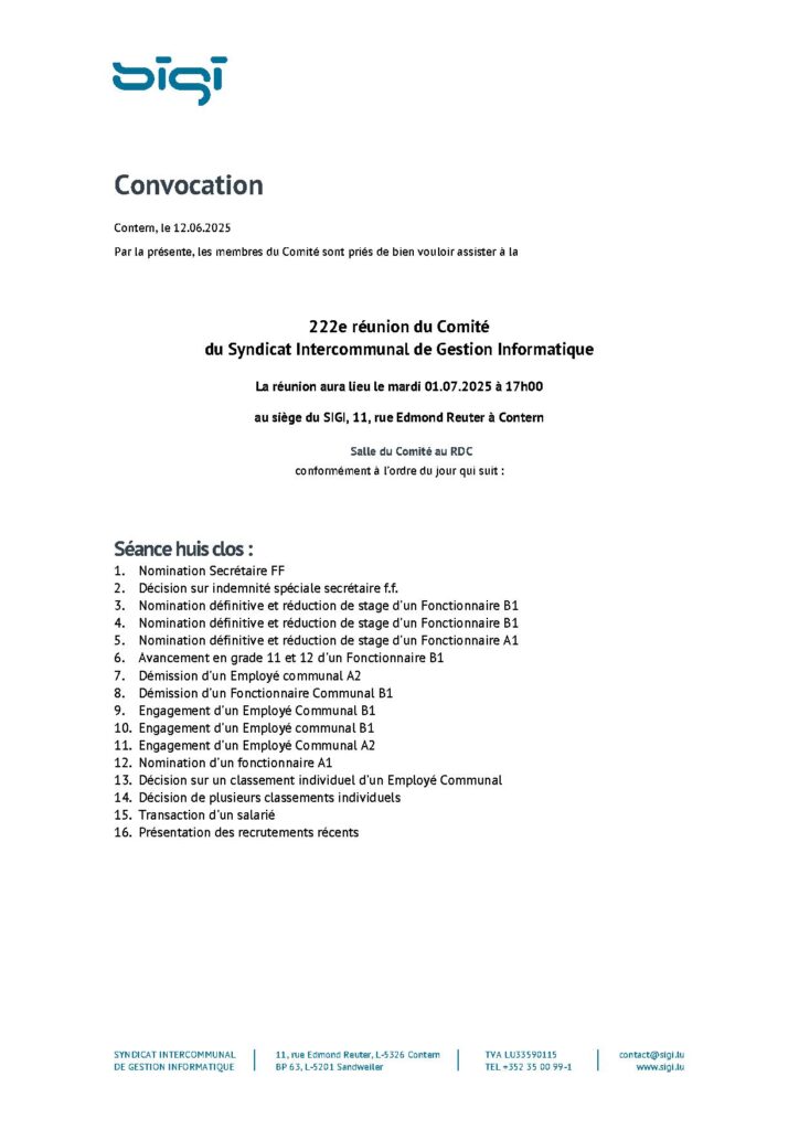 Sigi réunion comité