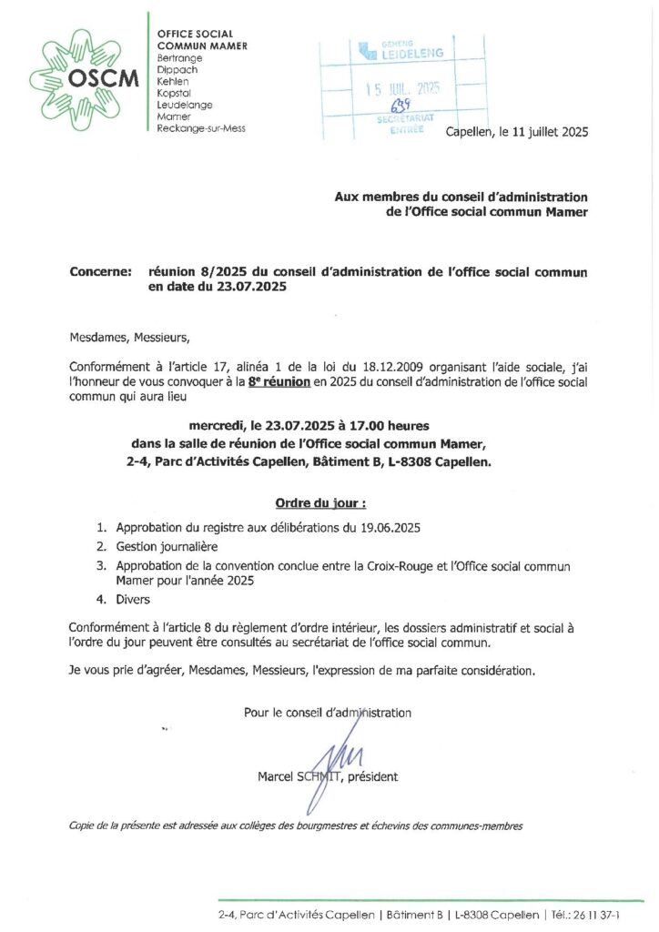 Réunion OSCM