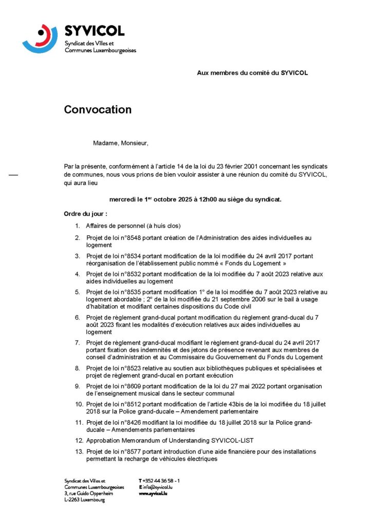 Réunion Syvicol