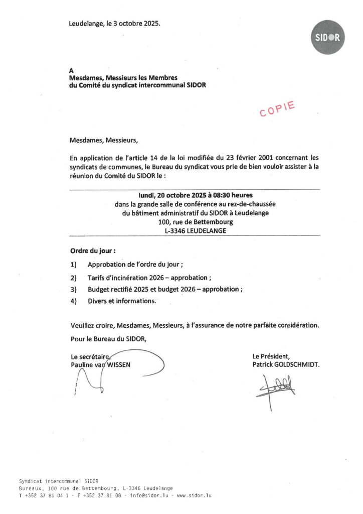 Réunion comité Sidor