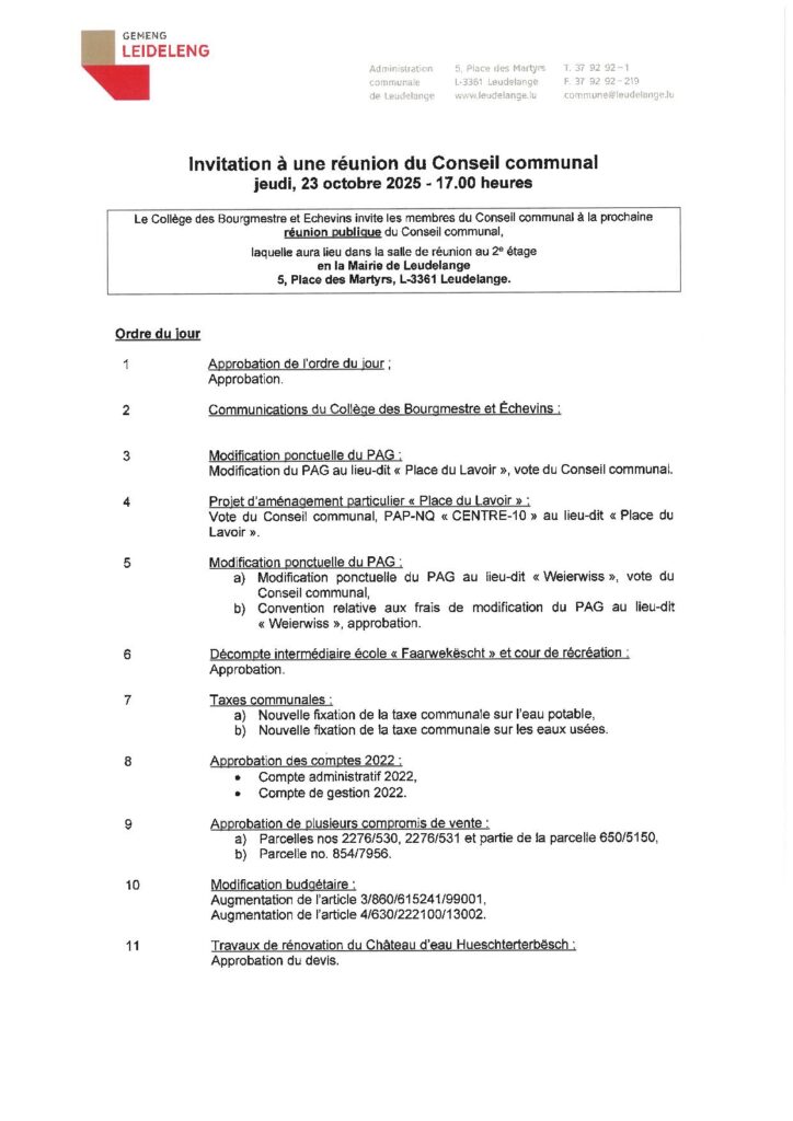 Séance Conseil communal