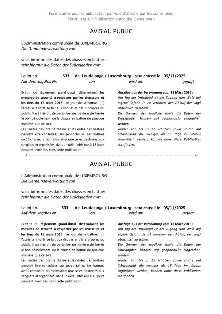 Avis de Chasse: Lot 533