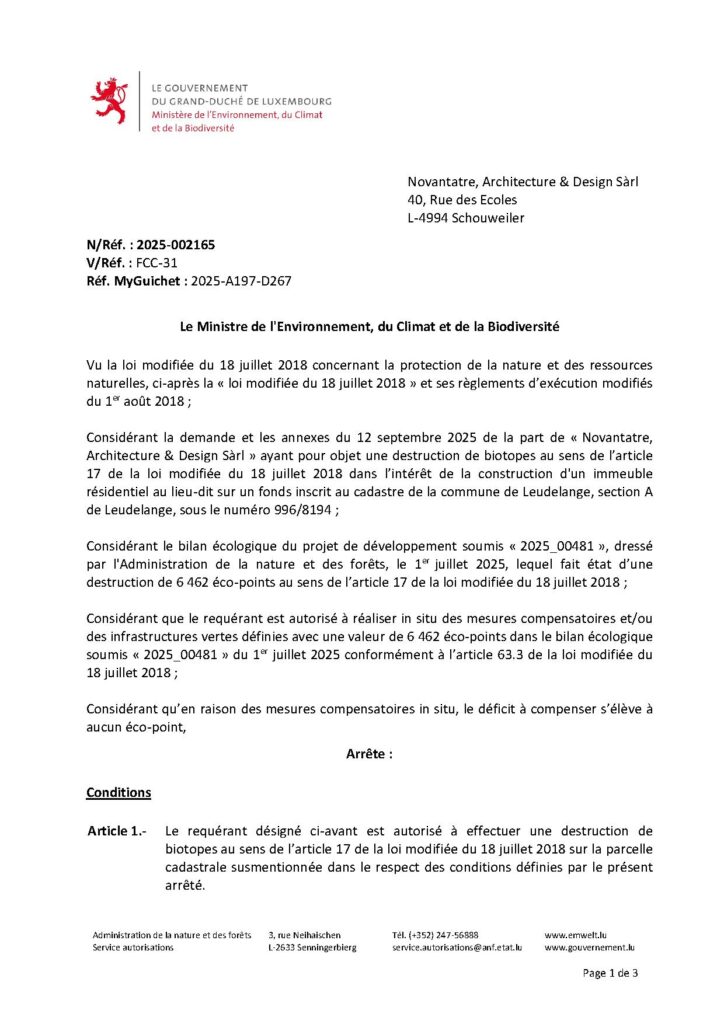 Destruction de biotopes