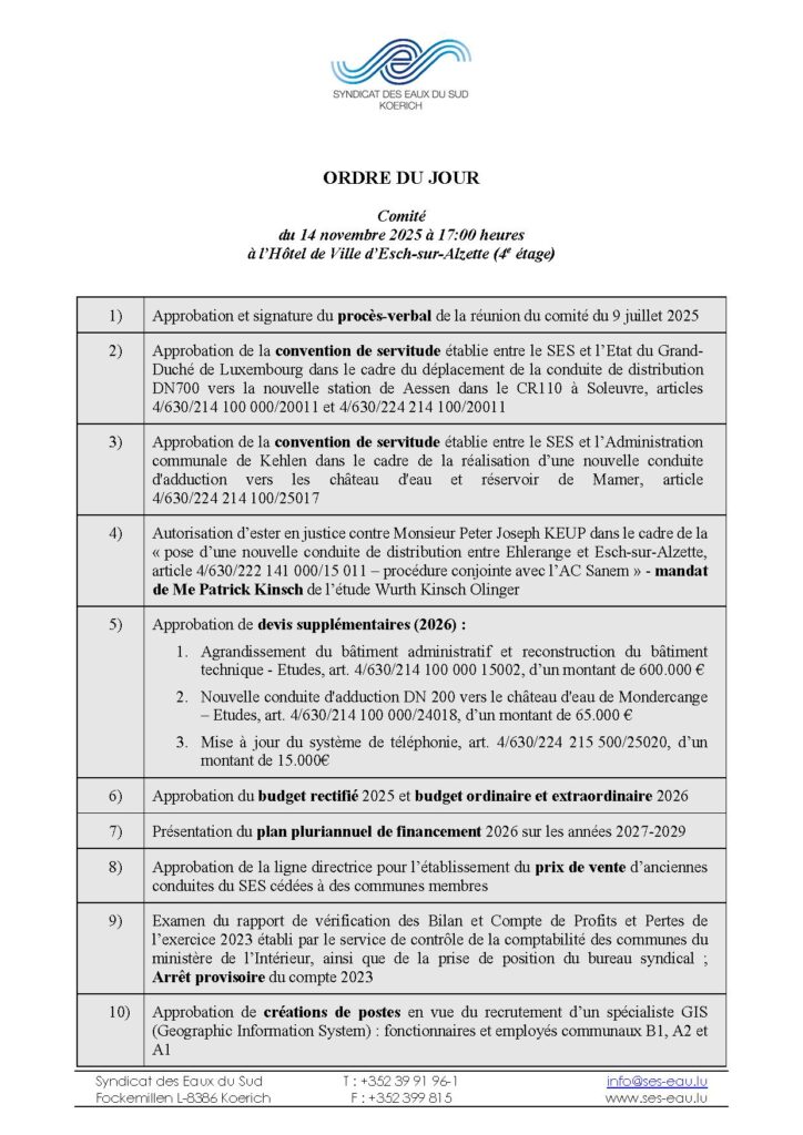 Réunion comité SES