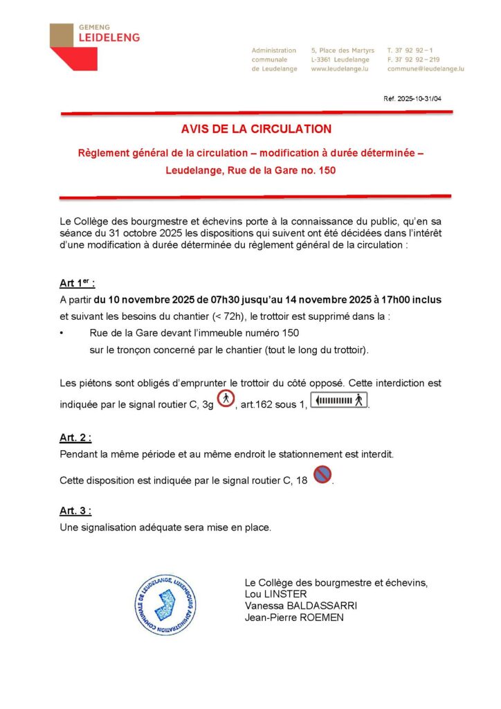 Rue de la Gare – Travaux