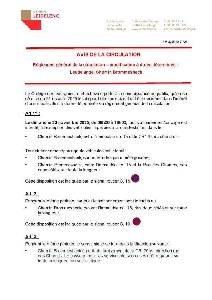 Avis Chemin Brommesheck