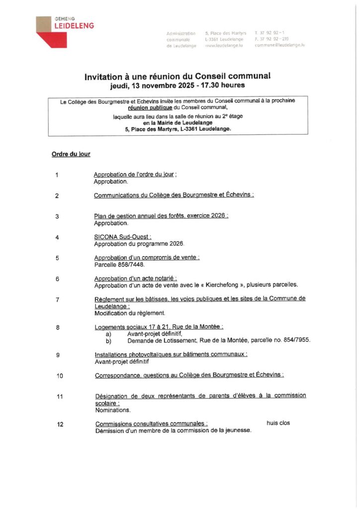 Séance Conseil communal