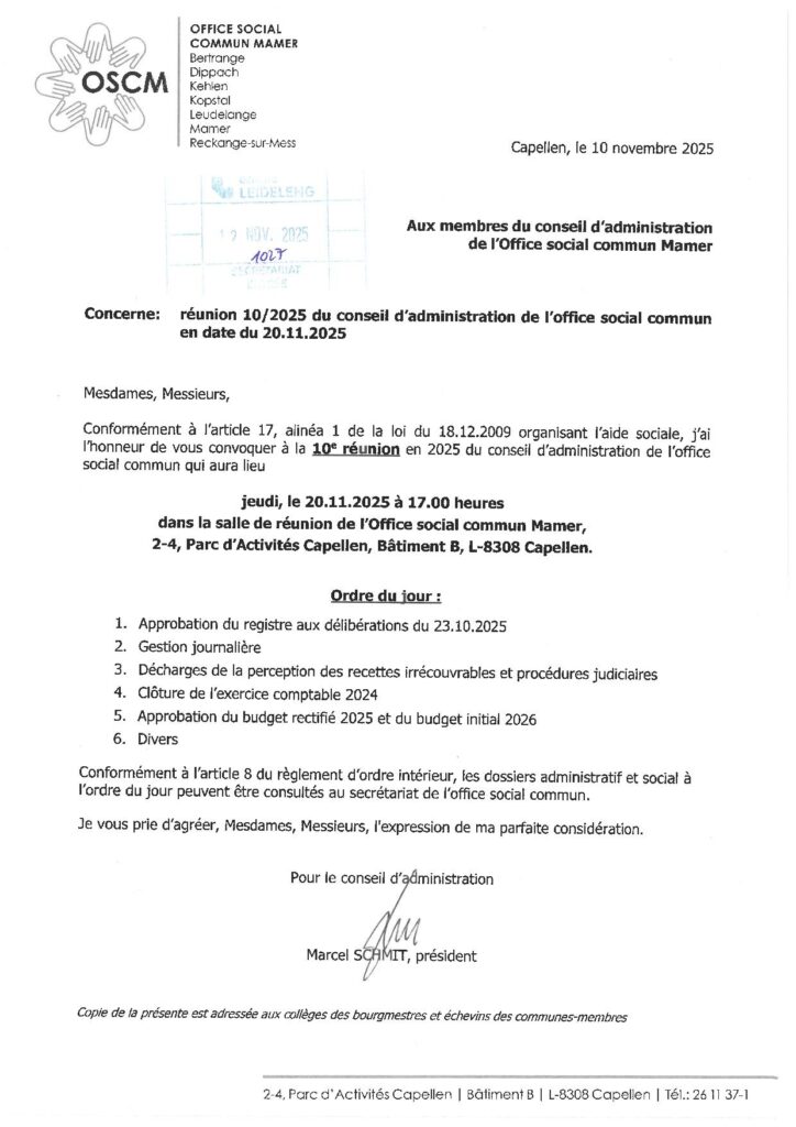 OSCM réunion comité