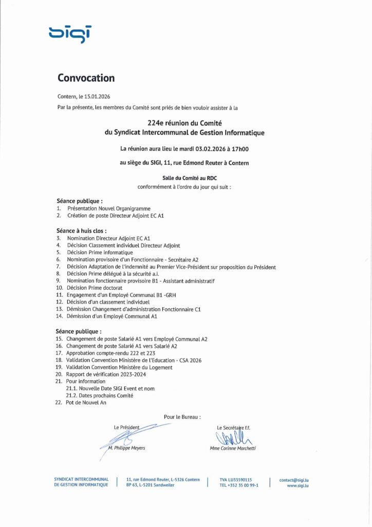 Sigi réunion comité