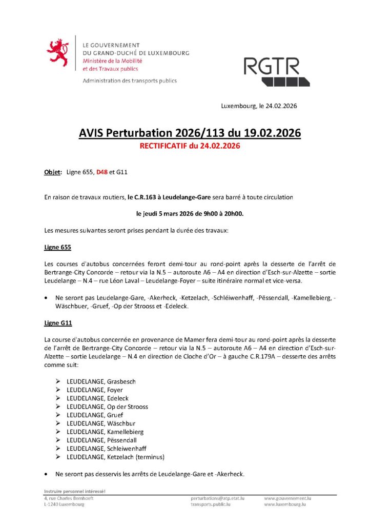 Avis de perturbation