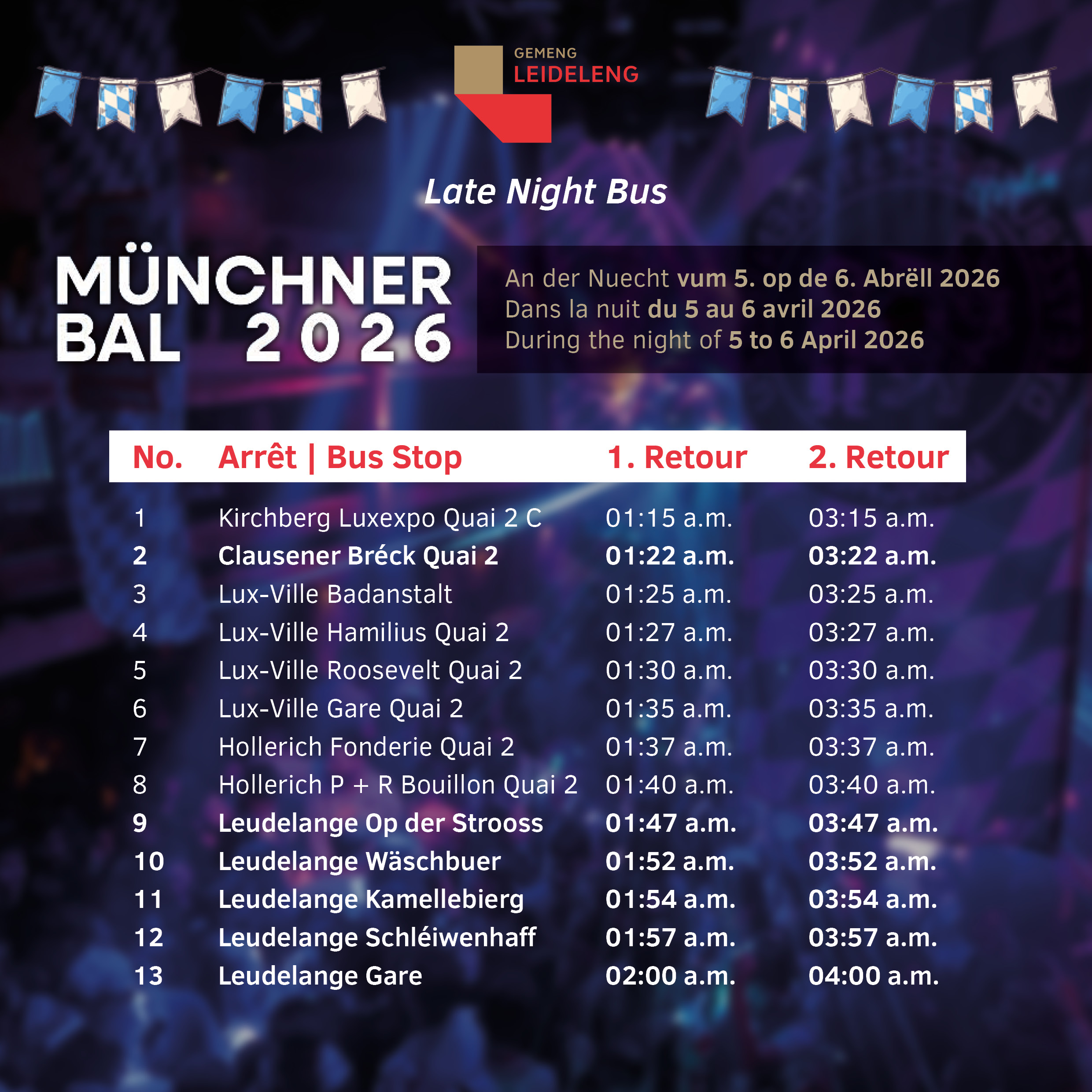 Late Night Bus Münchner Bal 2026