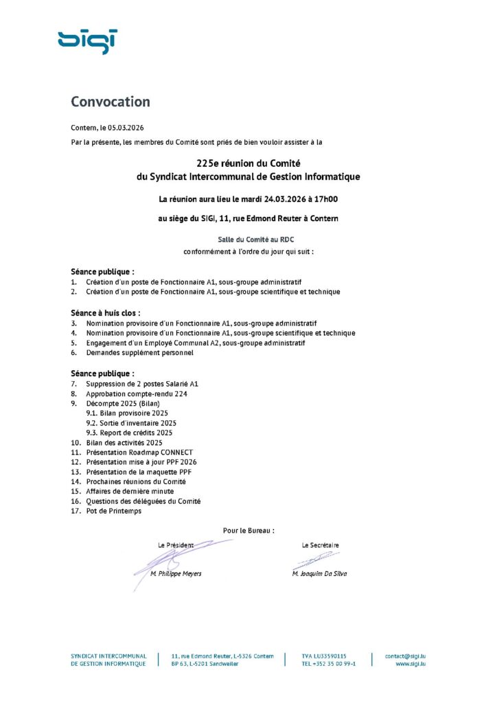 Réunion Comité Sigi