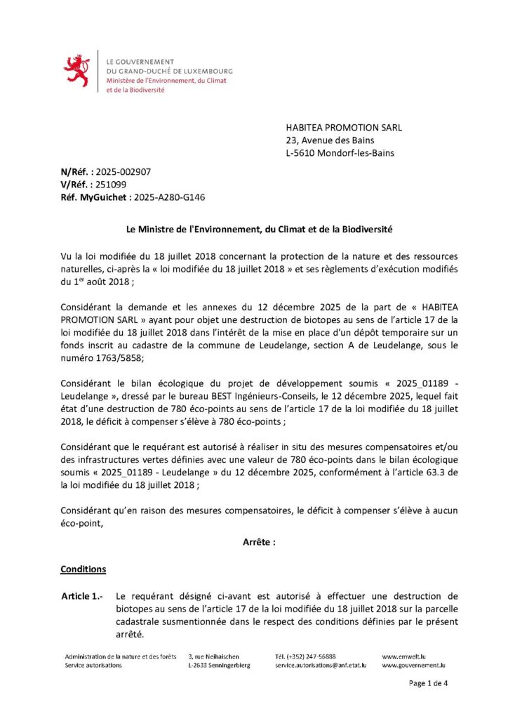 Destruction de biotopes