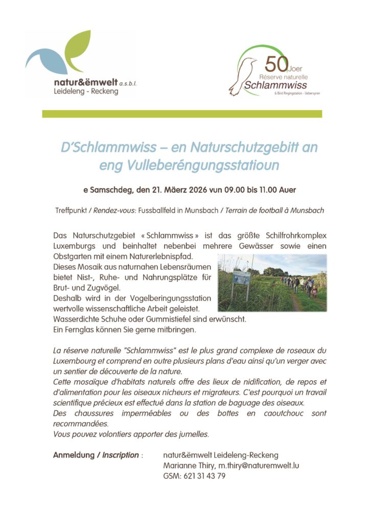 D’Schlammwiss – en Naturschutzgebitt an eng Vulleberéngungsstatioun