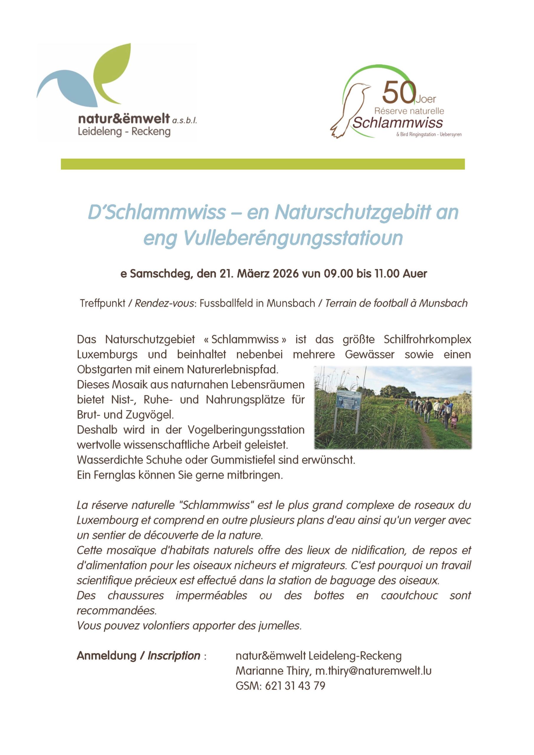 D’Schlammwiss – en Naturschutzgebitt an eng Vulleberéngungsstatioun