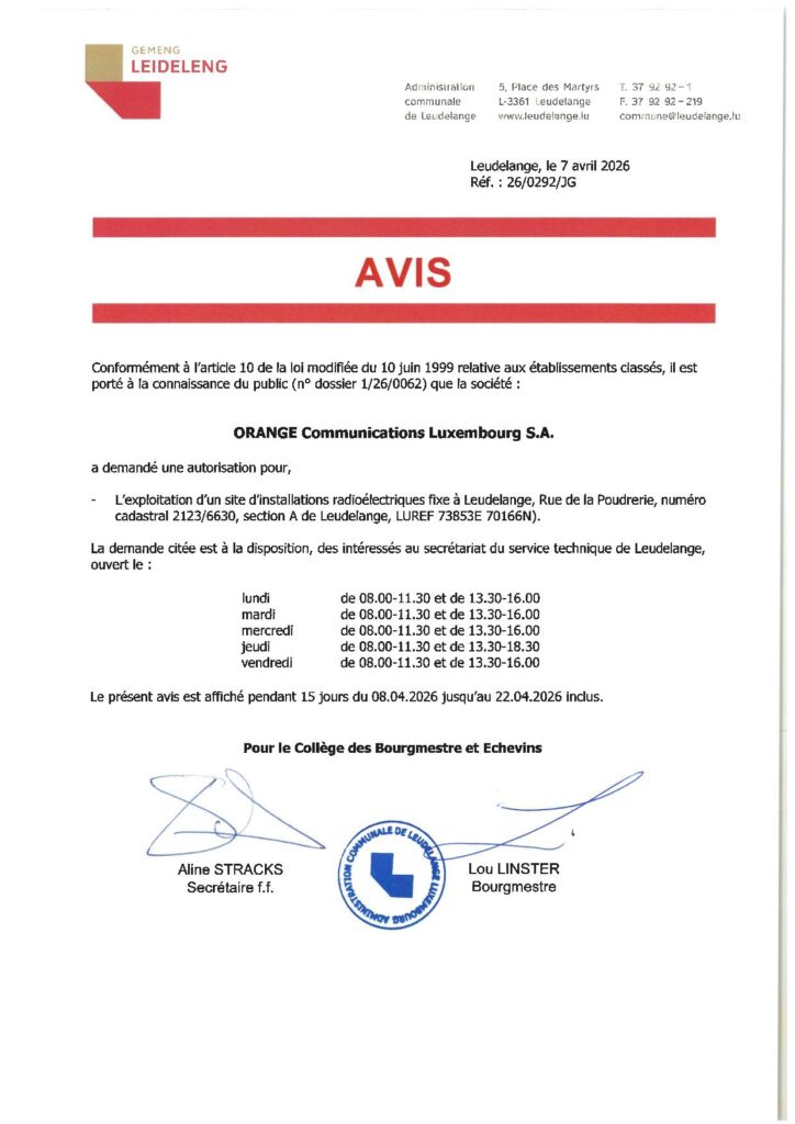 Demande d&rsquo;autorisation – exploitation d&rsquo;un site d&rsquo;installations radioélectriques fixe