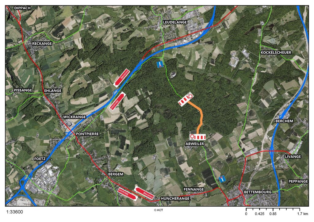 Travaux routiers – CR163 entre Abweiler et Leudelange -23.04