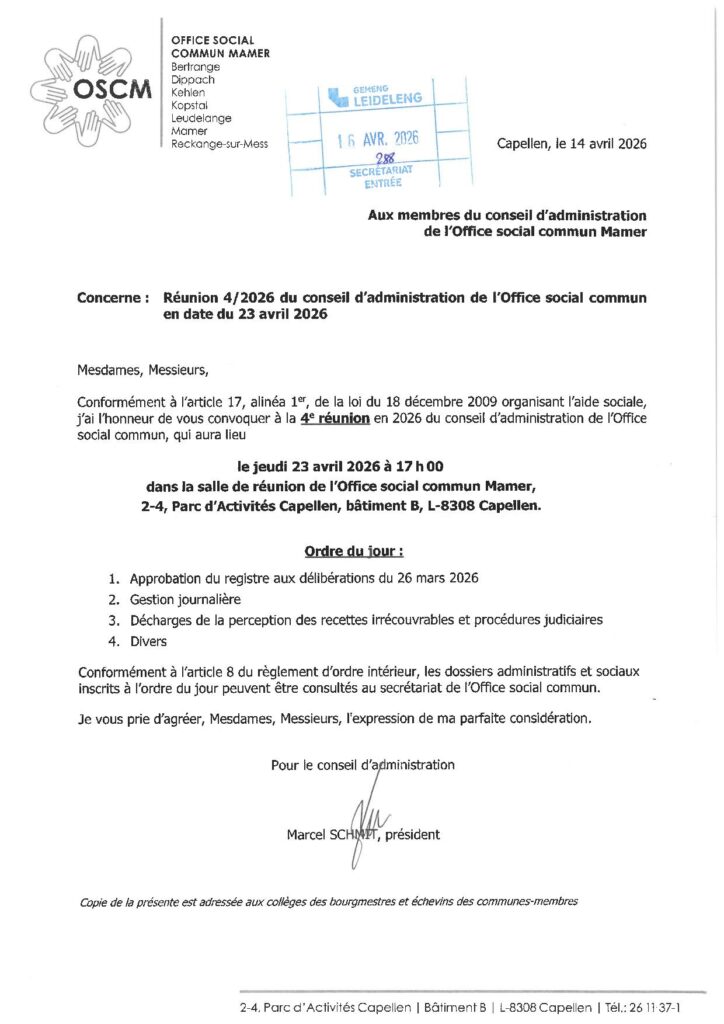 OSCM réunion comité