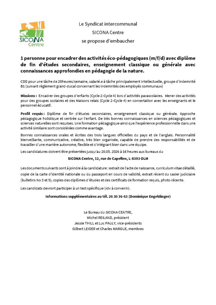 Propose d’embauche SICONA
