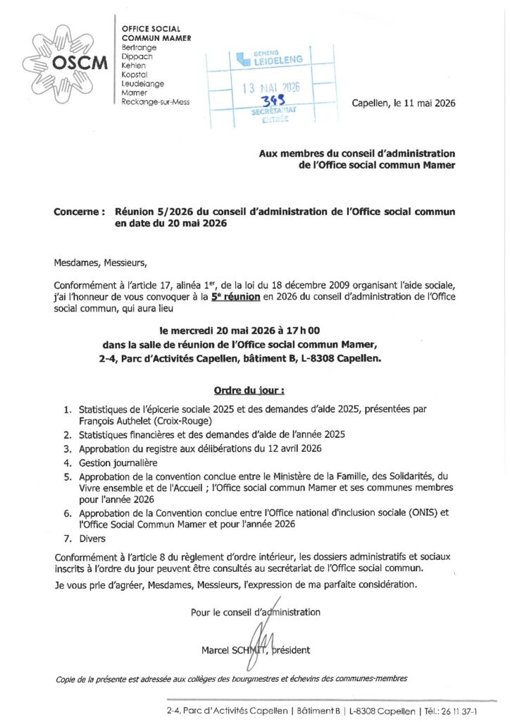 OSCM réunion comité