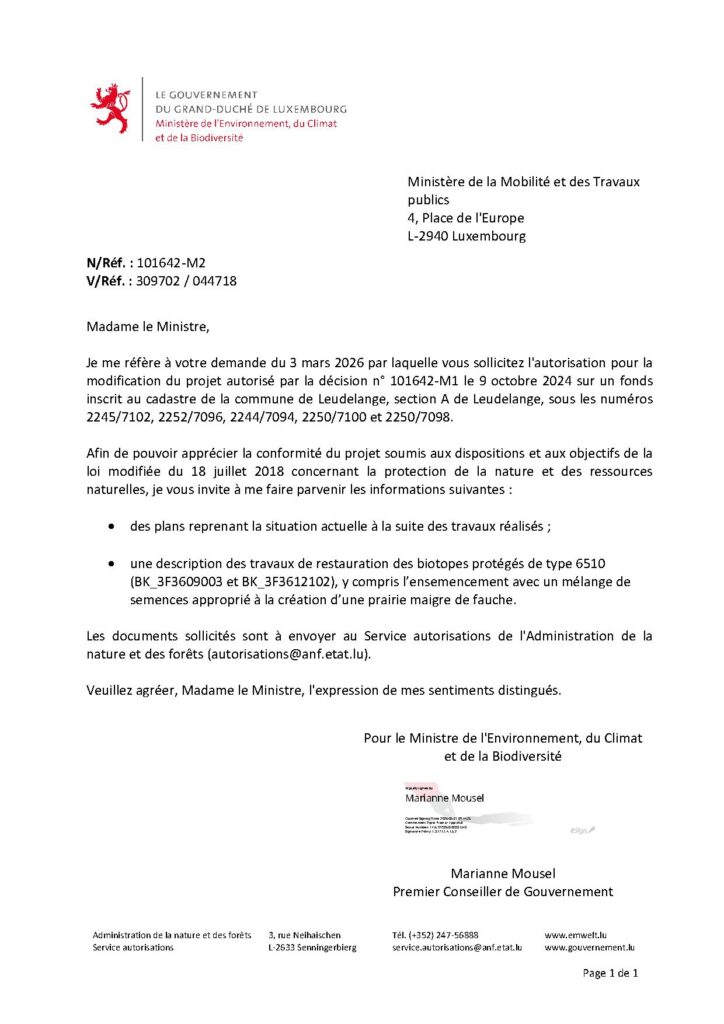 Décision – modification d&rsquo;un projet