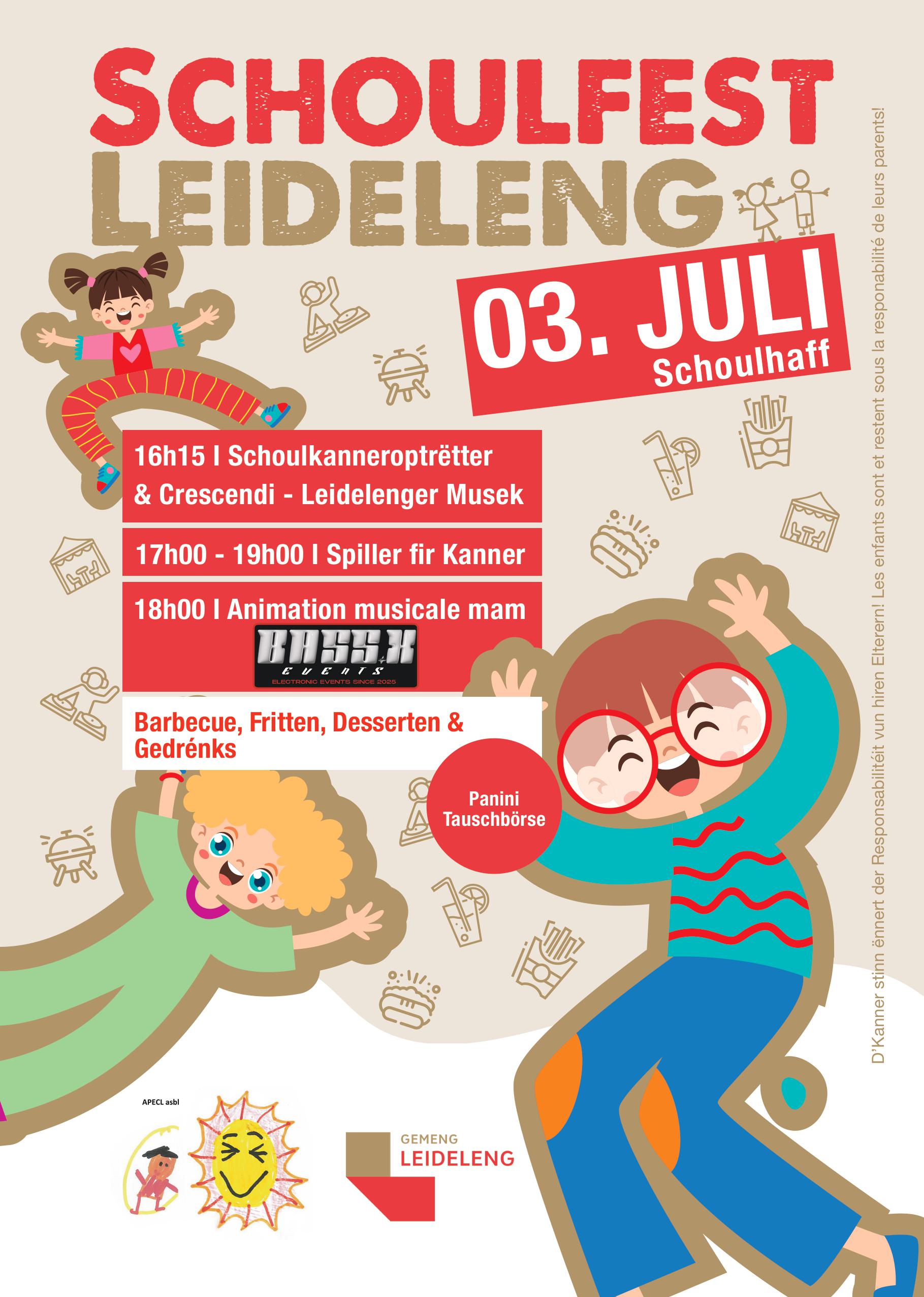 Schoulfest Leideleng – 03.07.2026