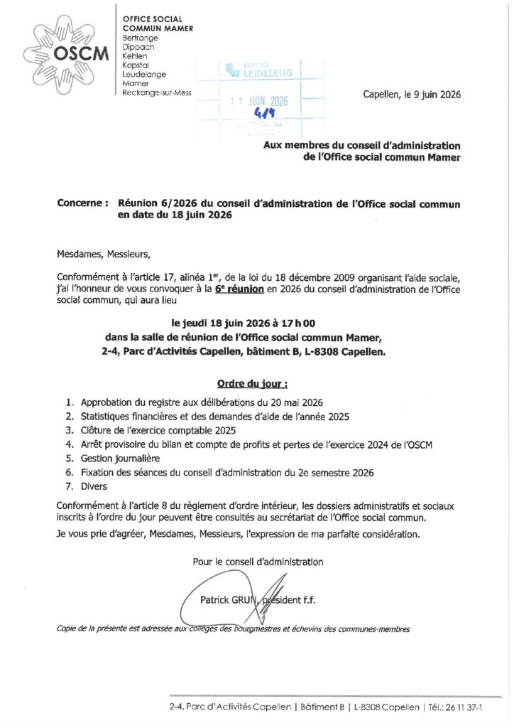 OSCM réunion comité