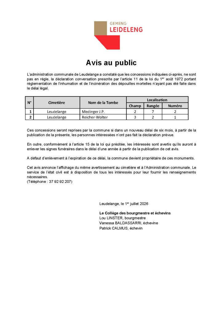 Concessions non-prolongées