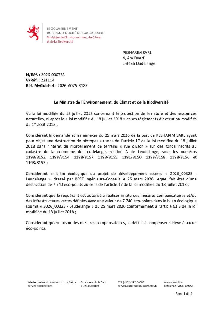 Destruction de biotopes