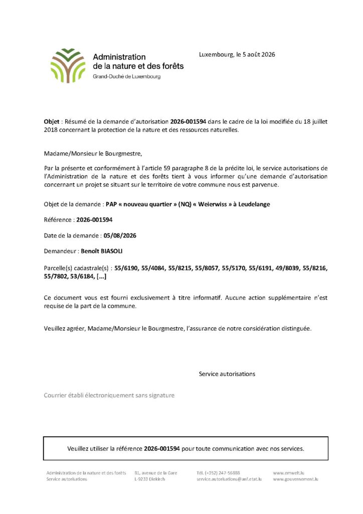 PAP « nouveau quartier » (NQ) « Weierwiss »