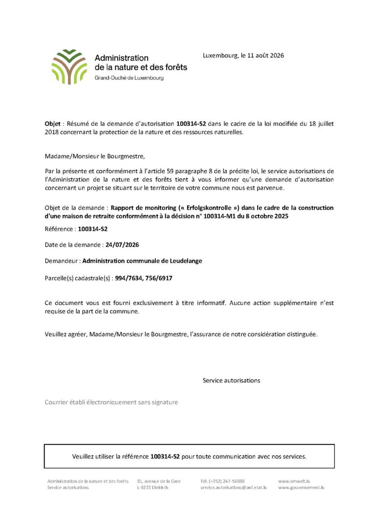 Rapport de monitoring – construction d&rsquo;une maison de retraite