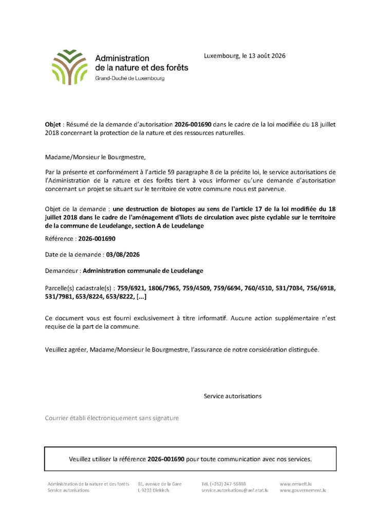 Demande d&rsquo;autorisation – aménagement d&rsquo;îlots de circulation