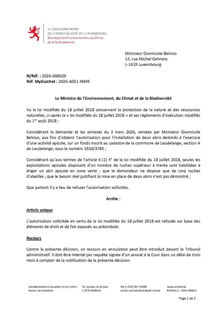 Installation de deux abris