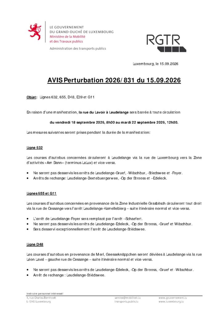 Avis RGTR