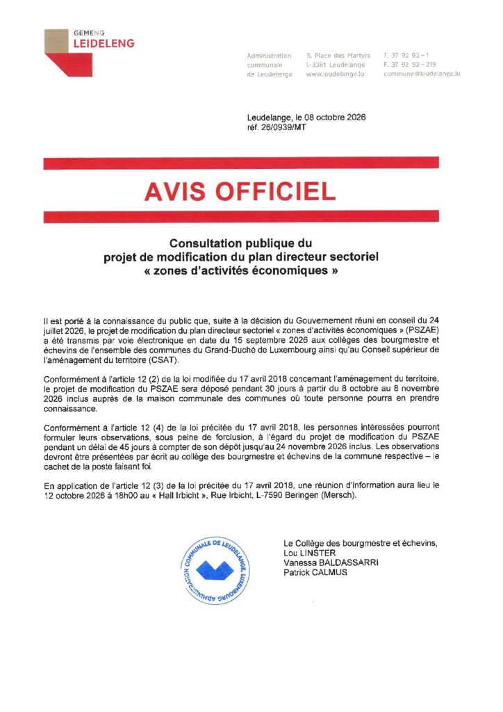 PSZAE / Consultation publique